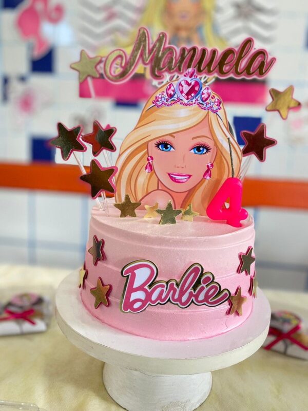 Arquivo De Corte Topo De Bolo Barbie Face Estrelas Cintilant