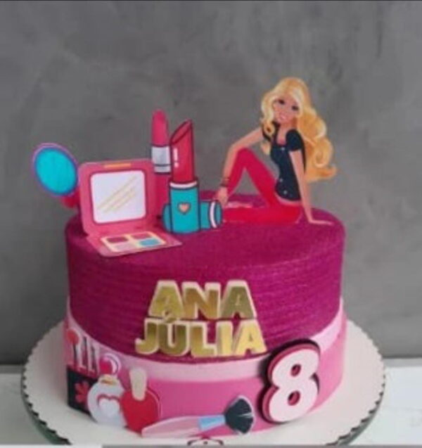 Arquivo de Corte Topo de Bolo Barbie Maquiagem