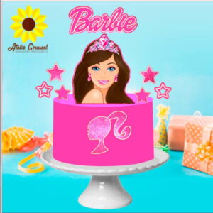 Arquivo de Corte Topo de Bolo Barbie Morena-ganhe +3 Produto