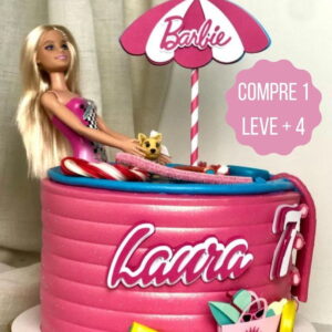 Arquivo de Corte Topo de Bolo Barbie na Praia