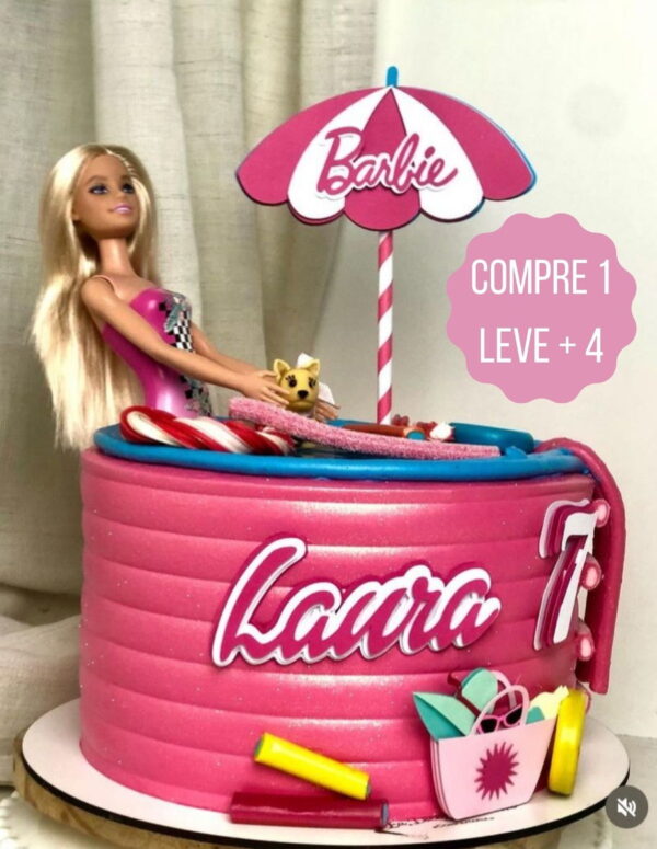 Arquivo de Corte Topo de Bolo Barbie na Praia