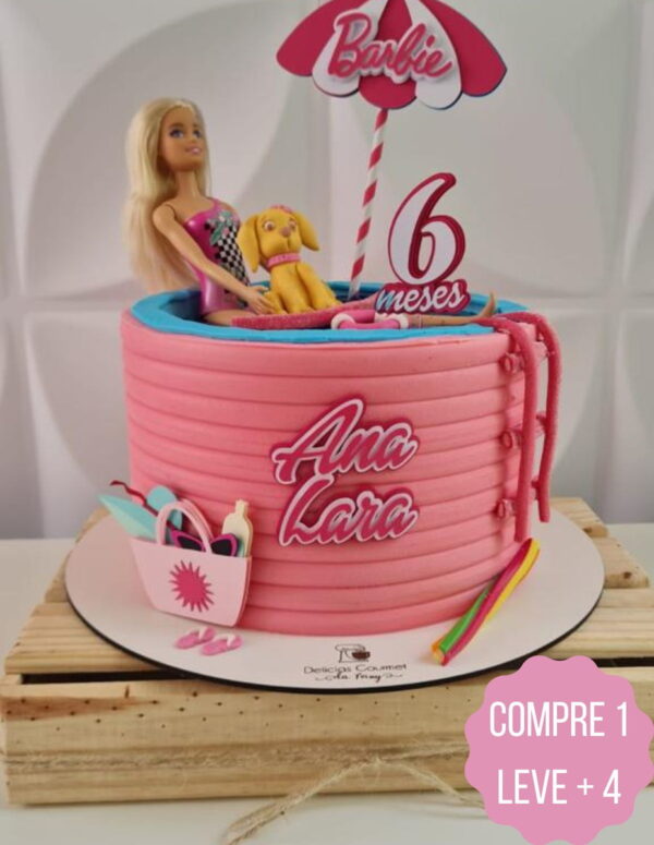 Arquivo de Corte Topo de Bolo Barbie na Praia - Image 3