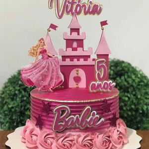 Arquivo de Corte: Topo de Bolo Barbie Princesa 015