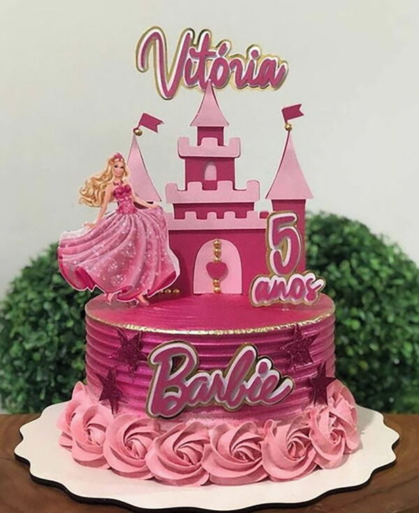 Arquivo de Corte: Topo de Bolo Barbie Princesa 015