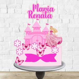 Arquivo de Corte Topo de Bolo Barbie Princesa Castelo