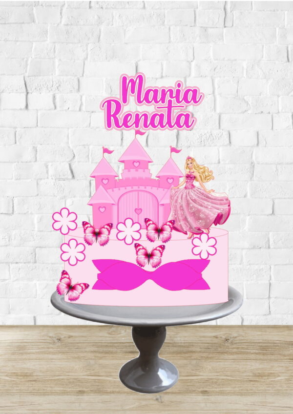 Arquivo de Corte Topo de Bolo Barbie Princesa Castelo