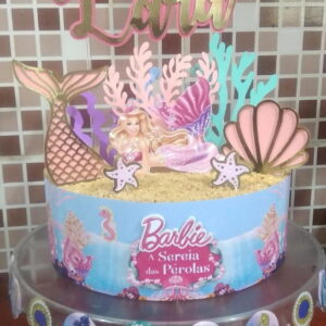 Arquivo de Corte Topo de Bolo Barbie Sereia
