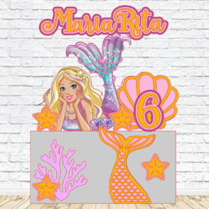 Arquivo de Corte Topo de Bolo Barbie Sereia Studio 008