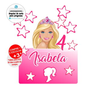 Arquivo de Corte Topo de Bolo Barbie + topper docinho