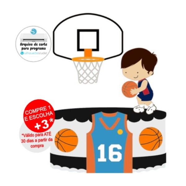 Arquivo de Corte Topo de Bolo Basquete