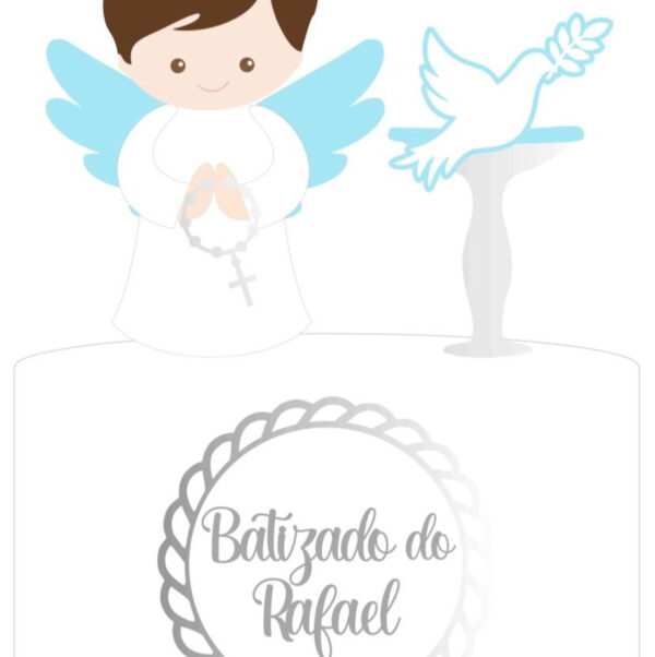 Arquivo de Corte Topo de Bolo Batismo Batizado Menino