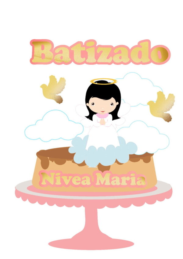 Arquivo de Corte Topo de Bolo Batizado 02