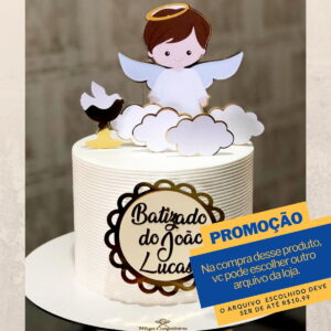 Arquivo de corte topo de bolo Batizado anjinho -001