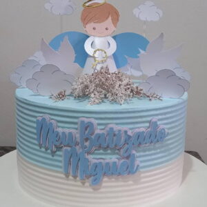 Arquivo de Corte Topo de Bolo Batizado Anjo Azul 3d
