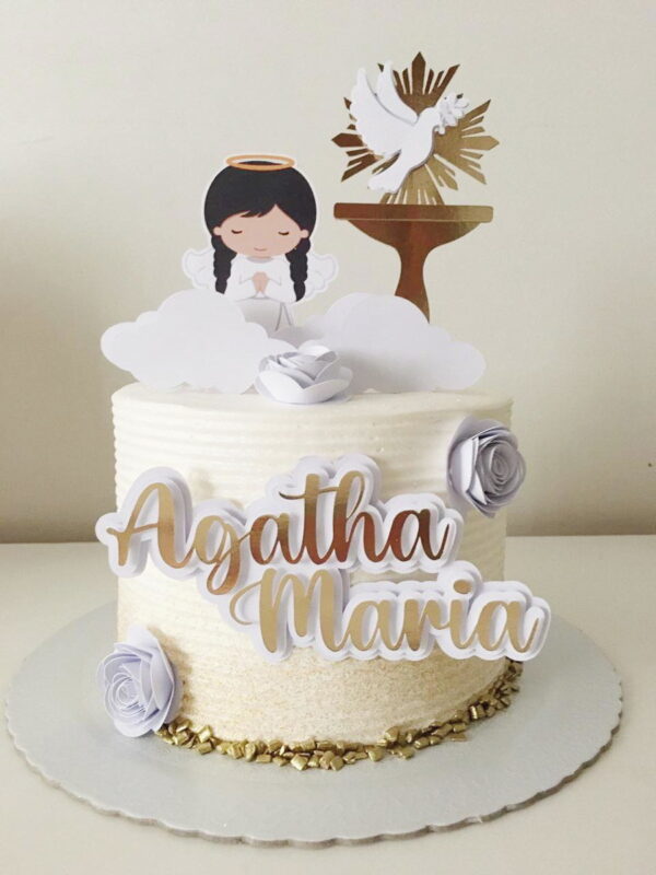 Arquivo de corte Topo de bolo BATIZADO MENINA STUDIO