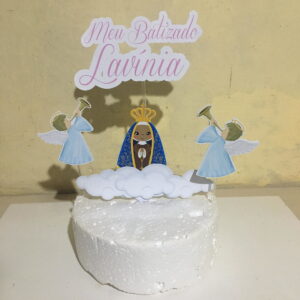 Arquivo de Corte Topo de Bolo Batizado Menina