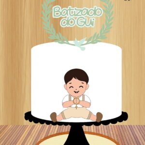 Arquivo de Corte Topo de Bolo Batizado Menino
