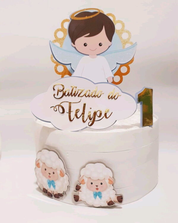 Arquivo de corte Topo de Bolo Batizado