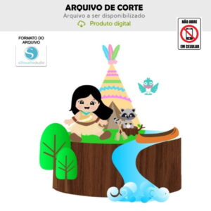 Arquivo de Corte Topo de Bolo Bebê Pocahontas