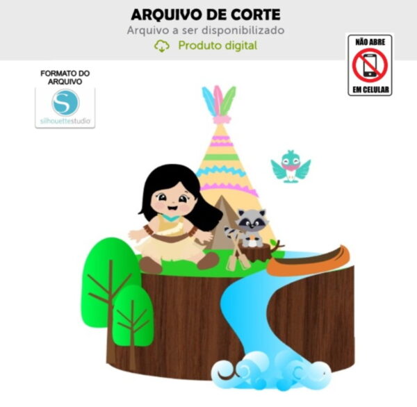 Arquivo de Corte Topo de Bolo Bebê Pocahontas