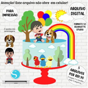 Arquivo de Corte Topo de Bolo Bento e Totó #809