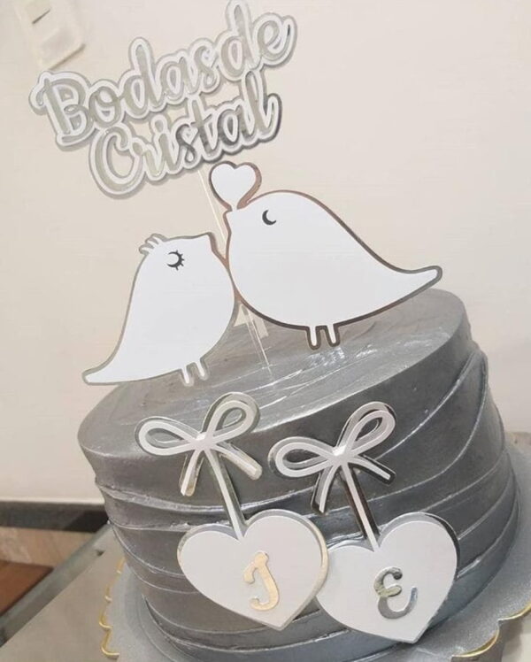 Arquivo de Corte Topo de Bolo Bodas Cristal Studio #5862