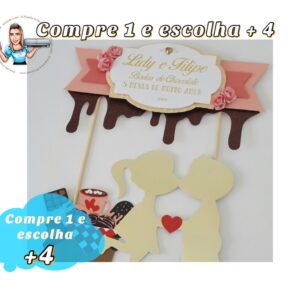 Arquivo de Corte Topo de Bolo - Bodas de Chocolate