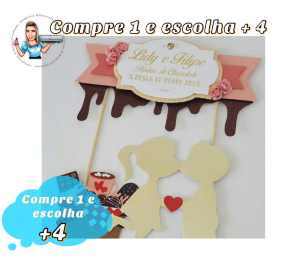 Arquivo de Corte Topo de Bolo - Bodas de Chocolate