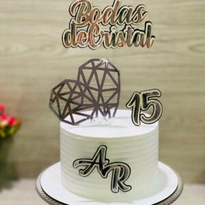 Arquivo de corte topo de bolo Bodas de Cristal