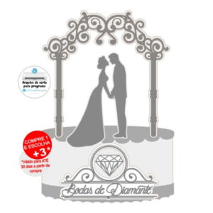 Arquivo de Corte Topo de Bolo Bodas de Diamante