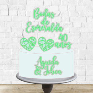 Arquivo de Corte Topo de Bolo Bodas de Esmeralda