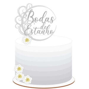Arquivo de corte - Topo de bolo Bodas de Estanho +1 tema