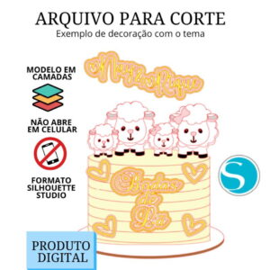 Arquivo de Corte Topo de Bolo - Bodas de Lã