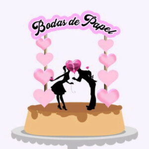 ARQUIVO DE CORTE TOPO DE BOLO BODAS DE PAPEL (#1521)