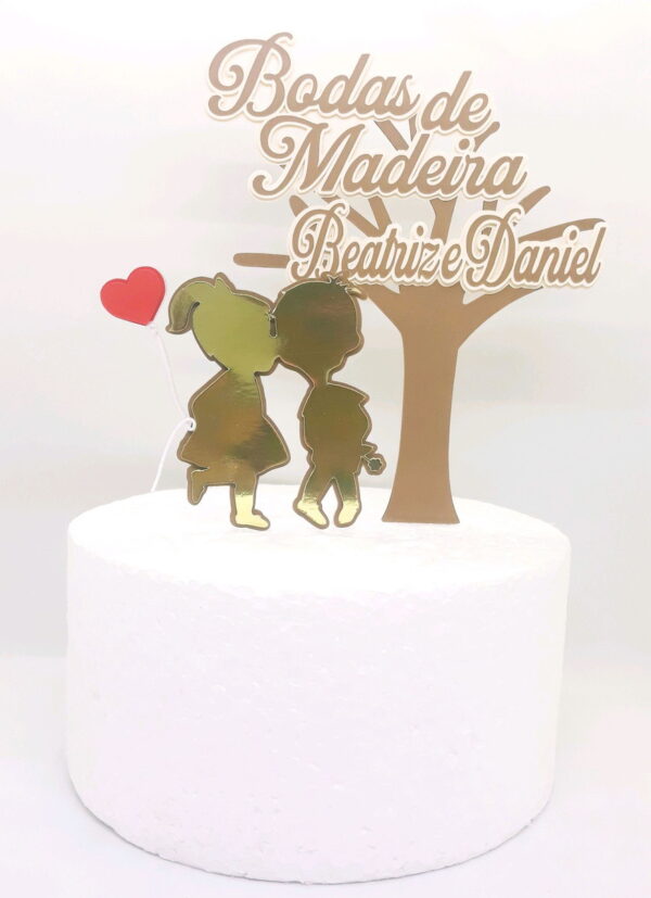 Arquivo De Corte Topo De Bolo Bodas de Madeira