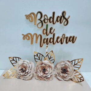 ARQUIVO DE CORTE Topo de bolo Bodas de Madeira