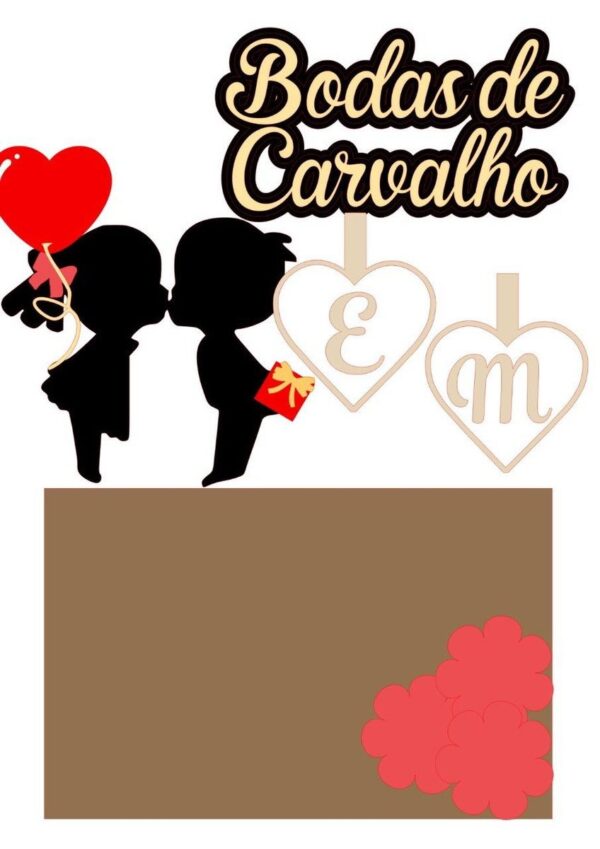 ARQUIVO DE CORTE TOPO DE BOLO bodas de madeira ou carvalho
