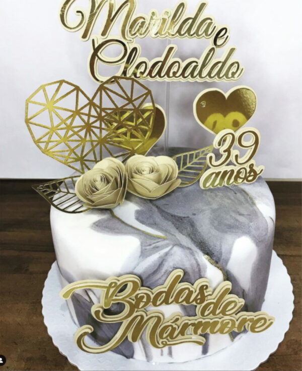Arquivo De Corte Topo De Bolo Bodas De Marmore Studio 01