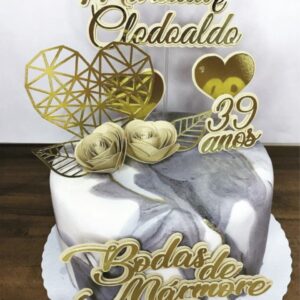 Arquivo de Corte Topo de Bolo Bodas de Marmore Studio 01
