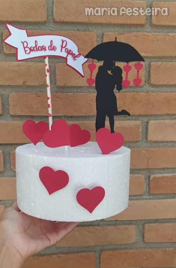 Arquivo de Corte Topo de Bolo Bodas de Papel