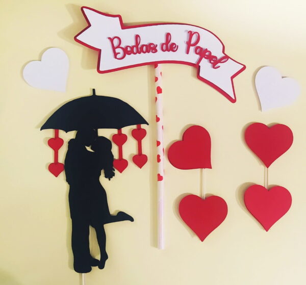 Arquivo de Corte Topo de Bolo Bodas de Papel - Image 2