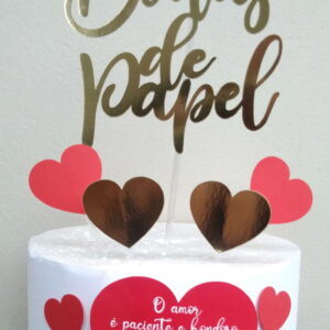 Arquivo de Corte STUDIO - Topo de Bolo Bodas de Papel (R090)