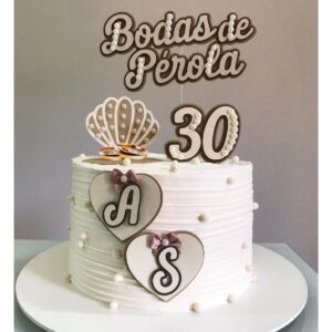 Arquivo de corte topo de bolo Bodas de Pérola
