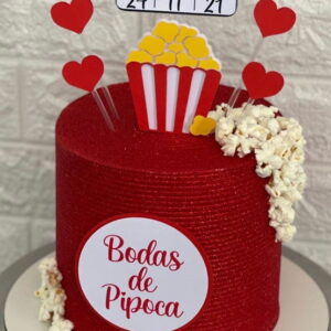 Arquivo de Corte Topo de Bolo Bodas de Pipoca