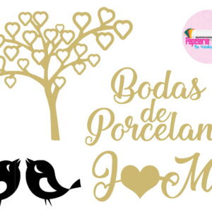 Arquivo de corte Topo de Bolo Bodas de Porcelana