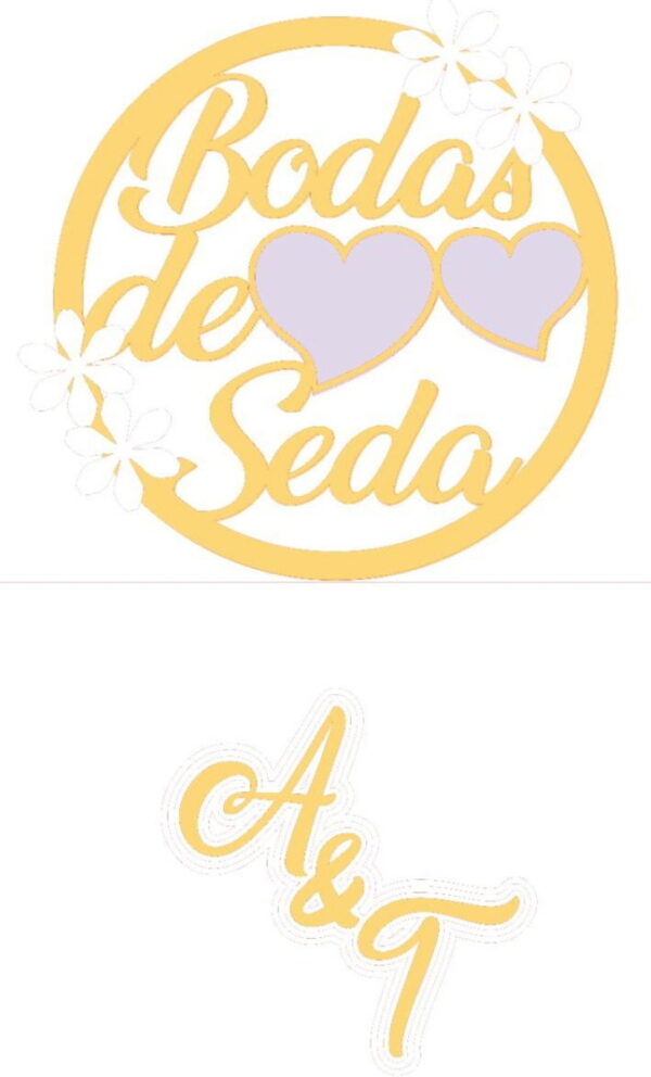 ARQUIVO DE CORTE TOPO DE BOLO bodas de seda