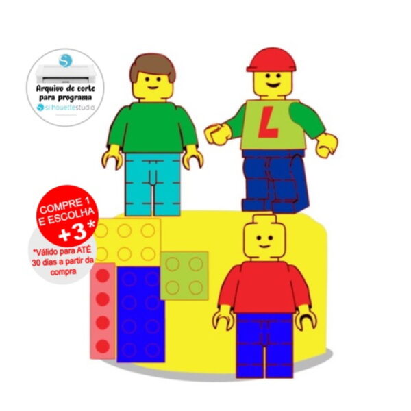 Arquivo de corte topo de bolo bonecos lego