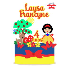 Arquivo de corte topo de bolo branca de neve 3