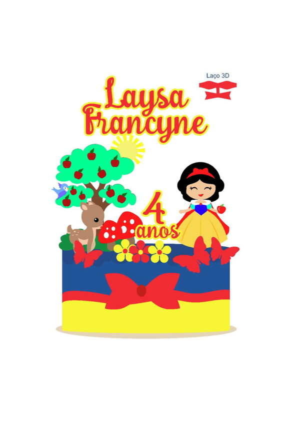 Arquivo de corte topo de bolo branca de neve 3