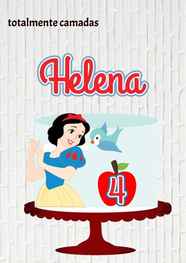 Arquivo de Corte Topo de Bolo Branca de Neve
